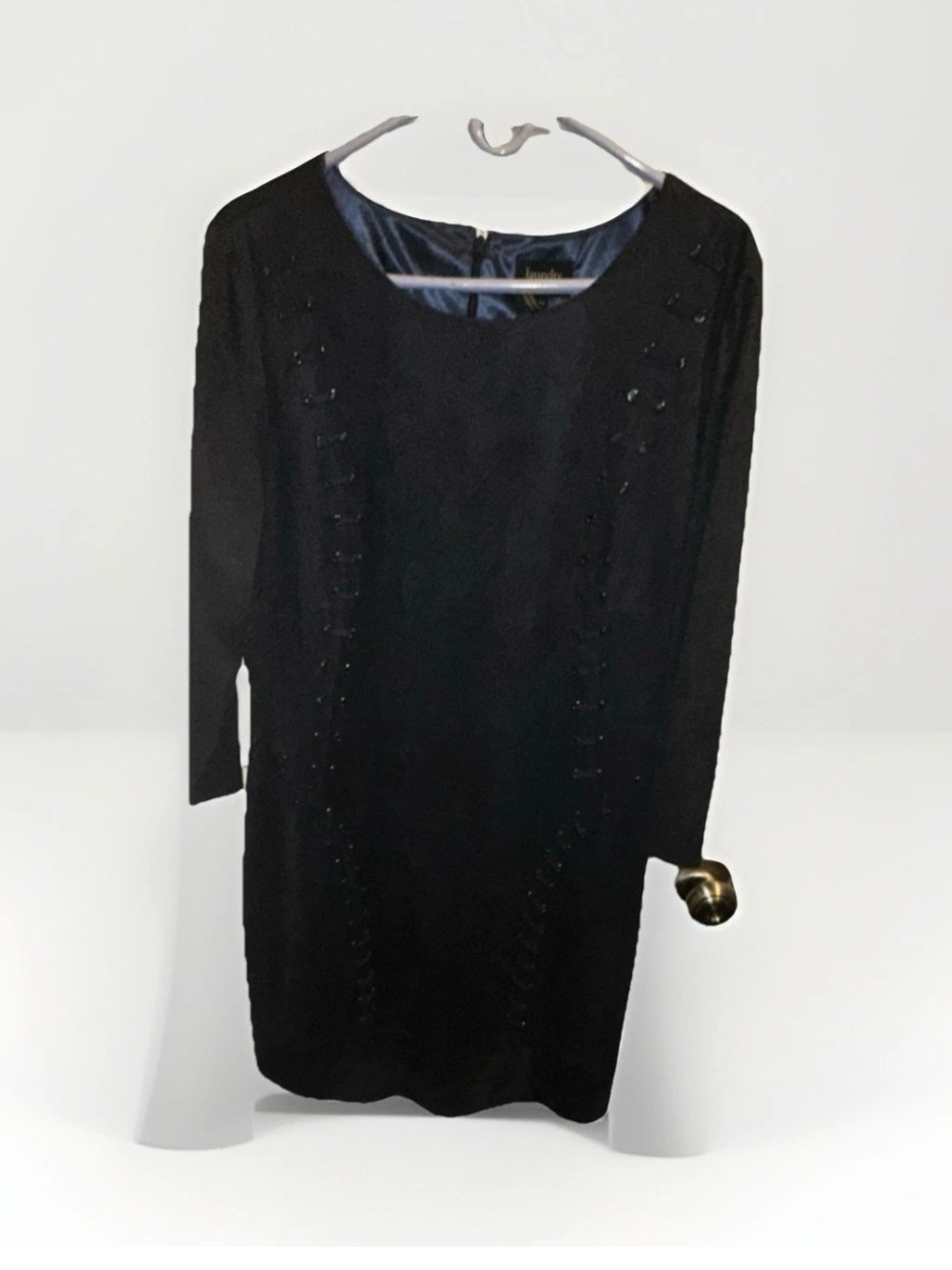 Laundry By Shelli Segal Black Long Sleeve Shift Dress